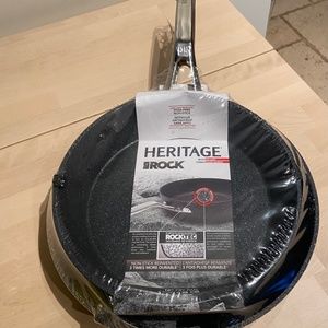Heritage The Rock Frying Pan, Non-stick, Dishwasher & Oven Safe, Black, 2-pk, 26